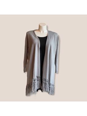 NWT Apostrophe grey fringe cardigan